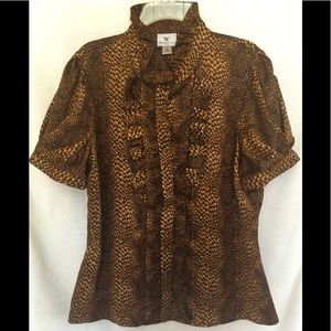 Worthington Petite snakeskin pattern blouse